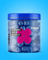 Frosted Plastic Jar with Gummies Mockup