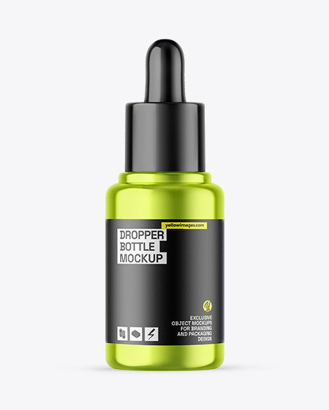 Metallic Dropper Bottle Mockup - Oil Tincture PSD Mockup