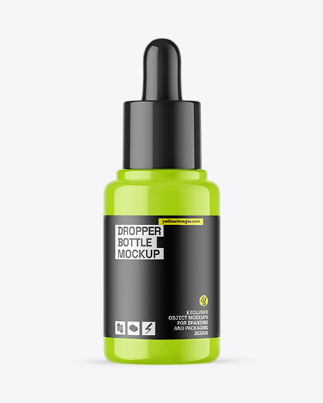 Glossy Dropper Bottle Mockup - Oil Tincture PSD Mockup