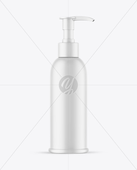 Matte Cosmetic Bottle With Pump Mockup