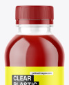 Clear Plastic 20oz Bottle w/ Juice Mockup