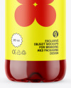 Clear Plastic 20oz Bottle w/ Juice Mockup