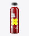 Clear Plastic 20oz Bottle w/ Juice Mockup