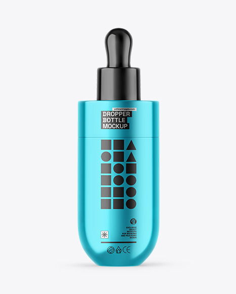 Metallic Dropper Bottle Mockup - Oil Tincture PSD Mockup