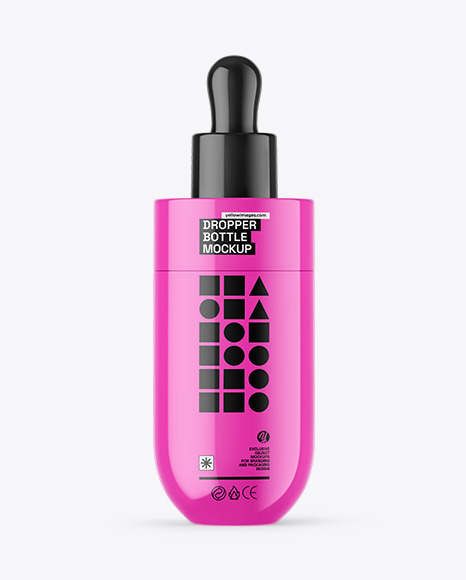 Glossy Dropper Bottle Mockup - Oil Tincture PSD Mockup