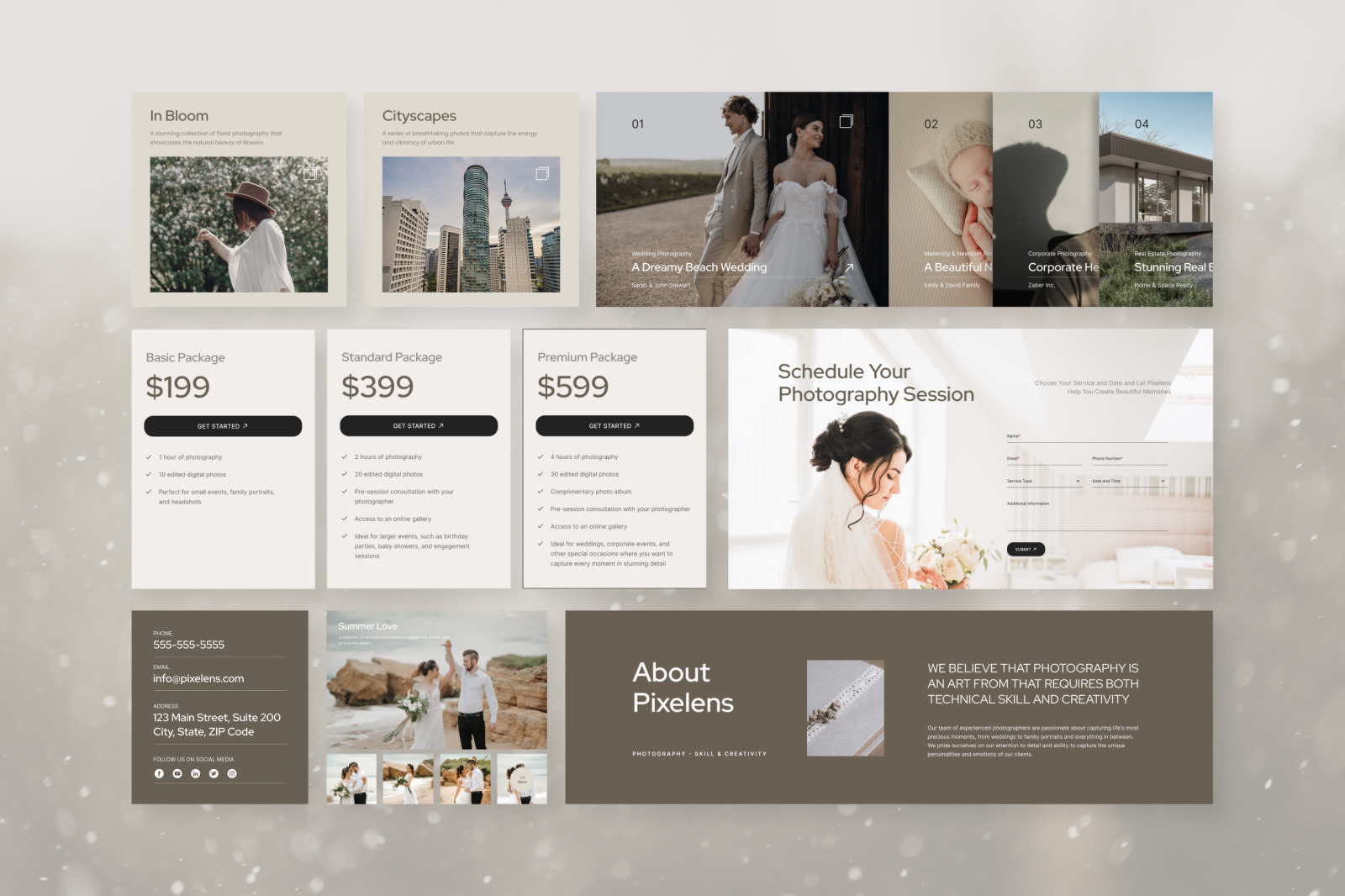 Pixelens – Photography Website Design UI Template