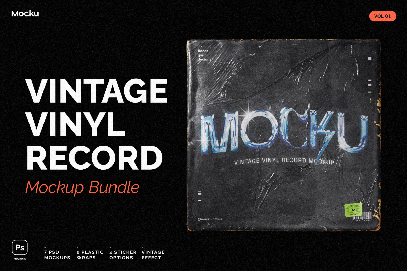 Vintage Vinyl Record Mockup Bundle - Vol.1