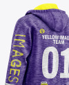 Melange Hoodie Mockup - Back Half Side View