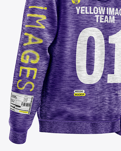 Melange Hoodie Mockup - Back Half Side View