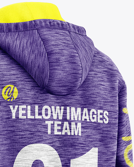 Melange Hoodie Mockup - Back Half Side View