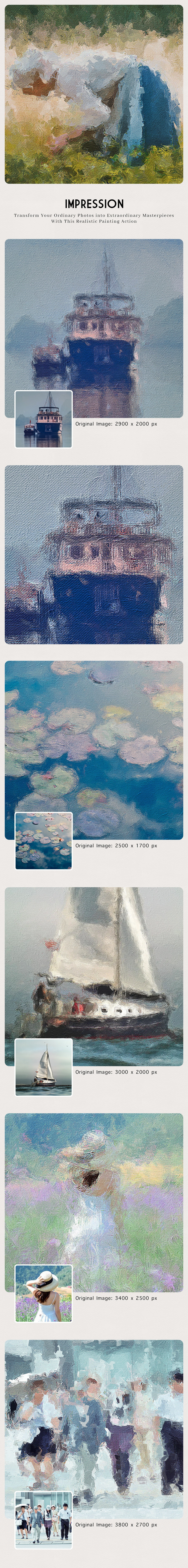 IMPRESSION Realistic Oil Painting Action For Photoshop IMPRESSION Realistic Oil Painting Action For Photoshop
