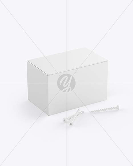 Paper Box With Screws Mockup