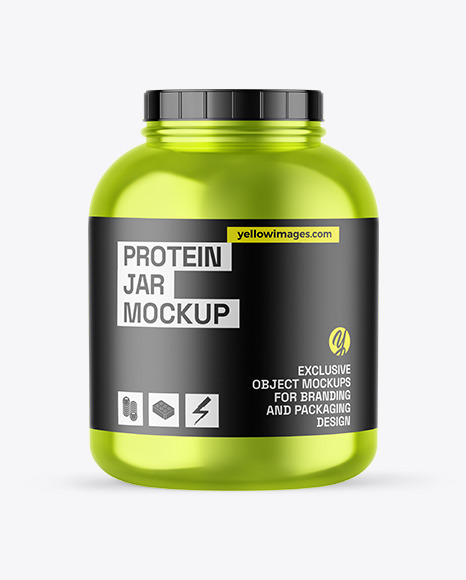 Metallic Protein Jar Mockup