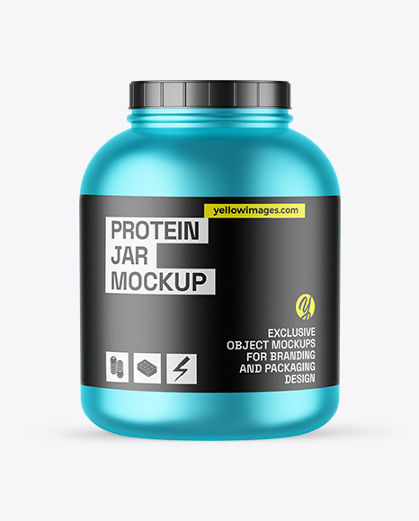 Matte Metallic Protein Jar Mockup