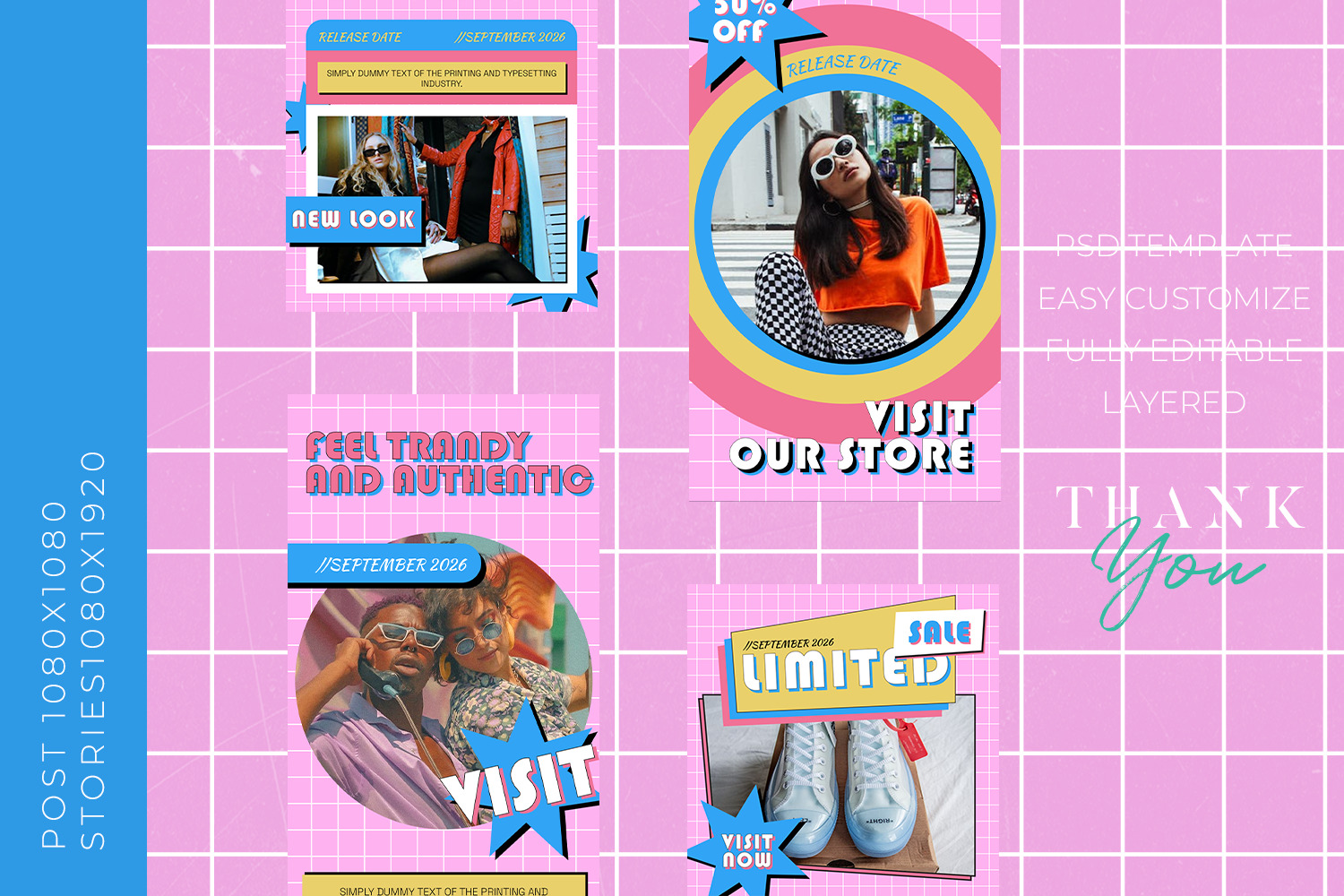 Retro 90s Instagram Template - YOKEND