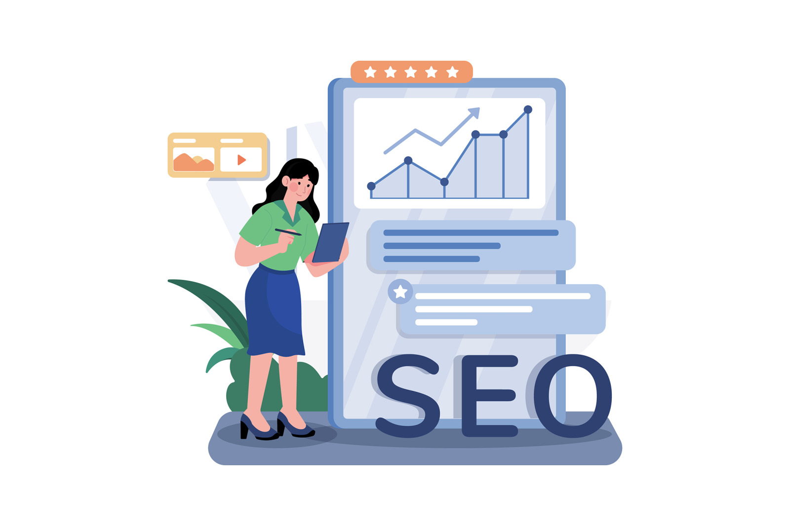 M692_SEO &amp; Marketing Illustration Pack