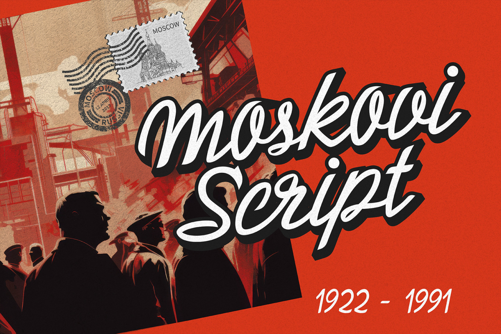 Moskovi Script - Vintage Soviet Typeface Moskovi Script - Vintage Soviet Typeface