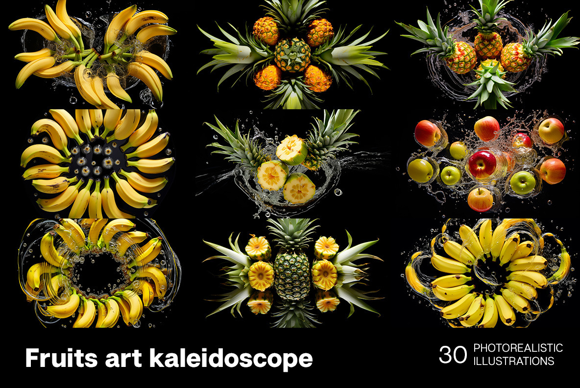 Fruits art kaleidoscope Fruits art kaleidoscope