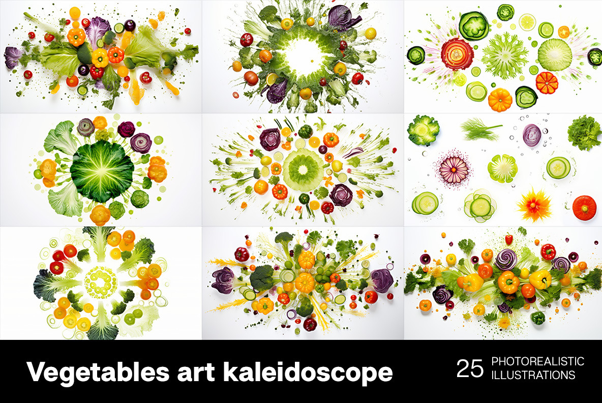 Vegetables art kaleidoscope