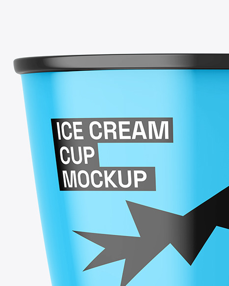 Glossy Ice Cream Cup Mockup