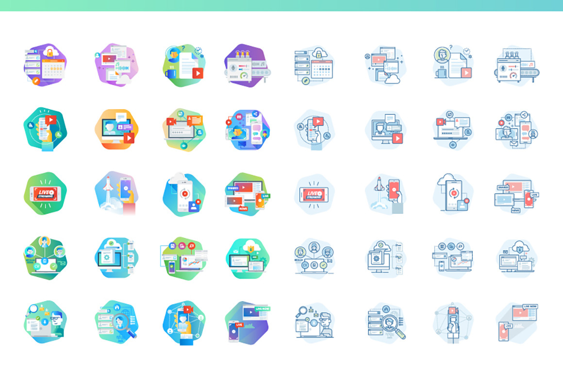 Flat and Line Concept Illustrations Collection Flat and Line Concept Illustrations Collection