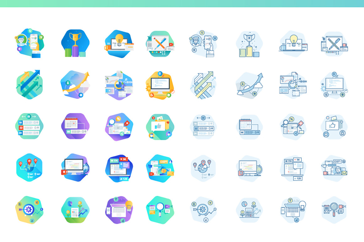 Flat and Line Concept Illustrations Collection Flat and Line Concept Illustrations Collection