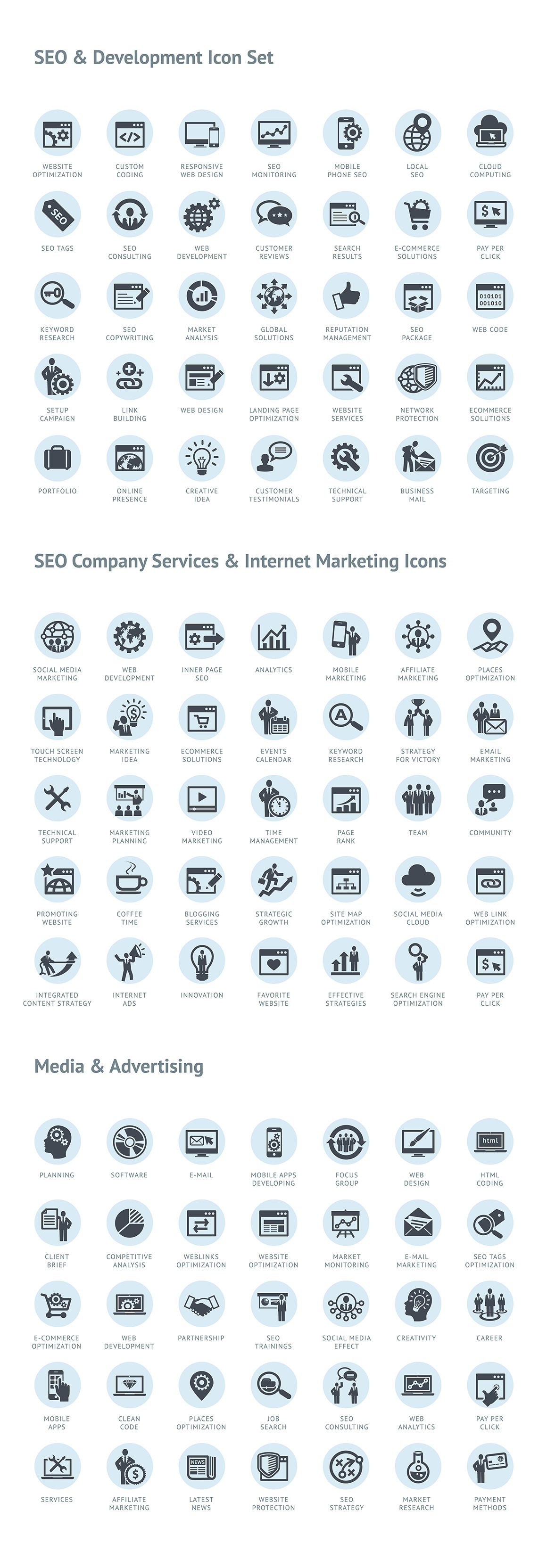 Set of Modern SEO Services Icons Set of Modern SEO Services Icons