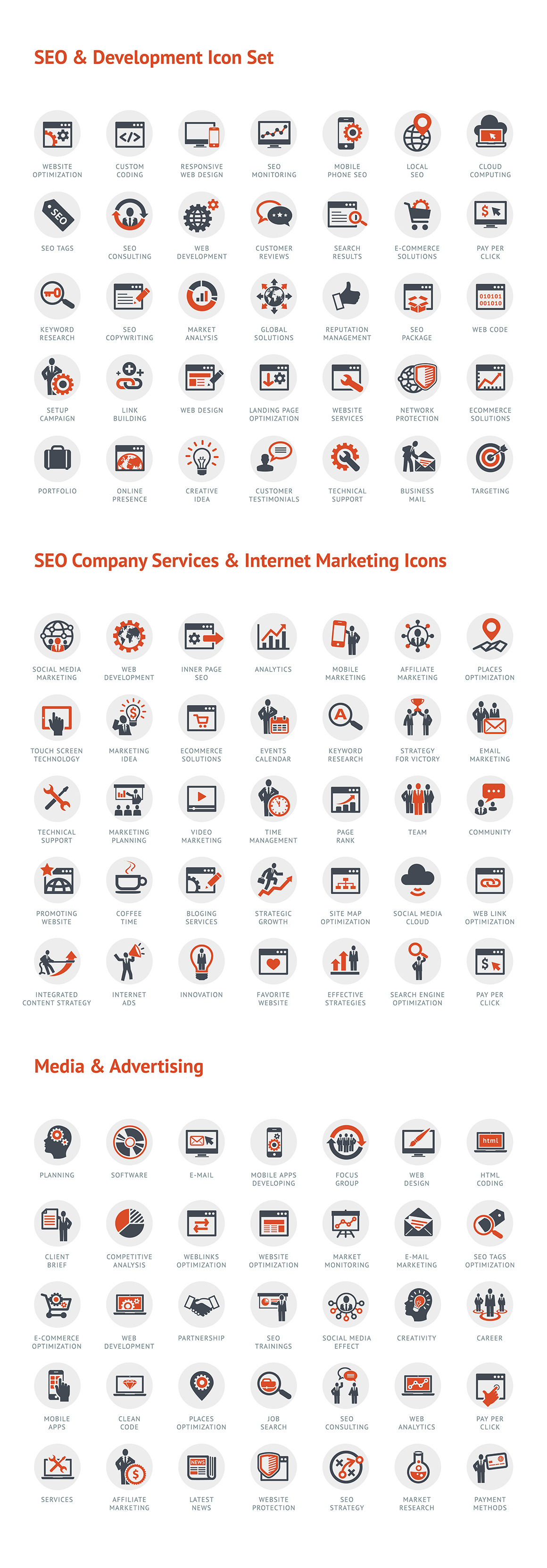 Set of Modern SEO Services Icons Set of Modern SEO Services Icons