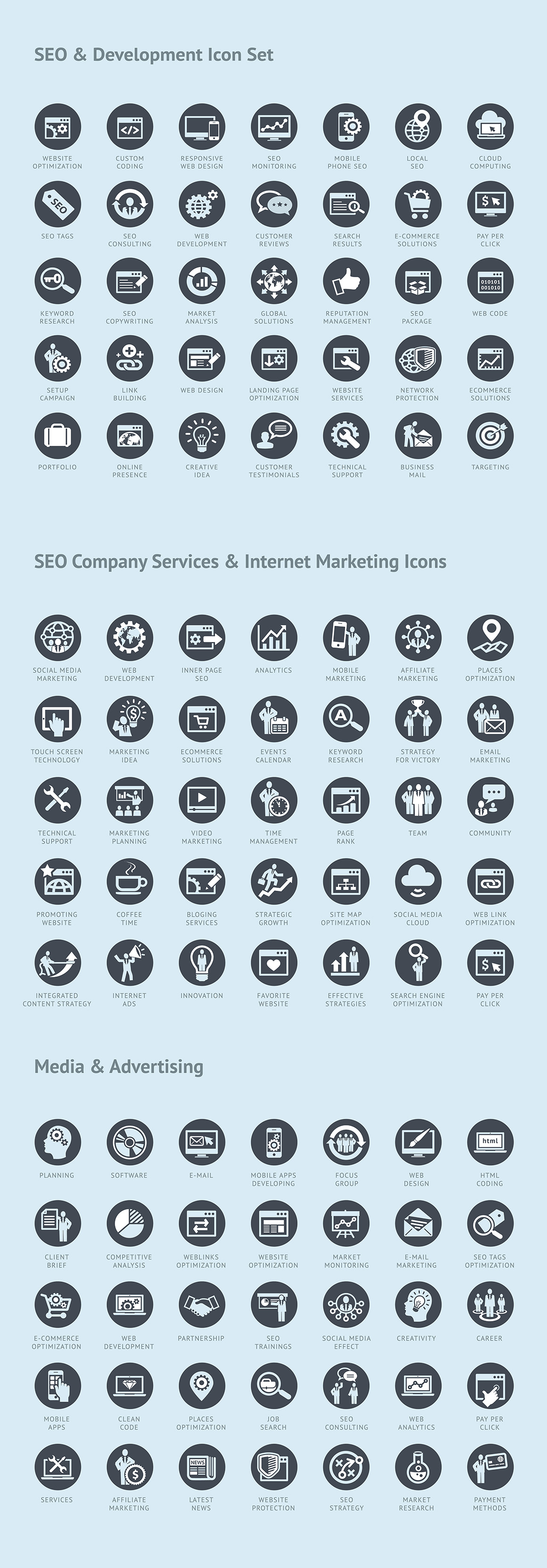 Set of Modern SEO Services Icons Set of Modern SEO Services Icons