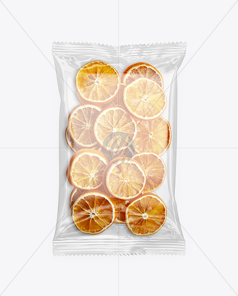 Transparent Package with Dried Oranges Mockup