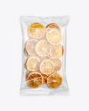 Transparent Package with Dried Oranges Mockup