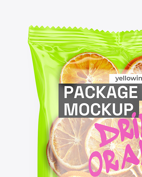 Transparent Package with Dried Oranges Mockup