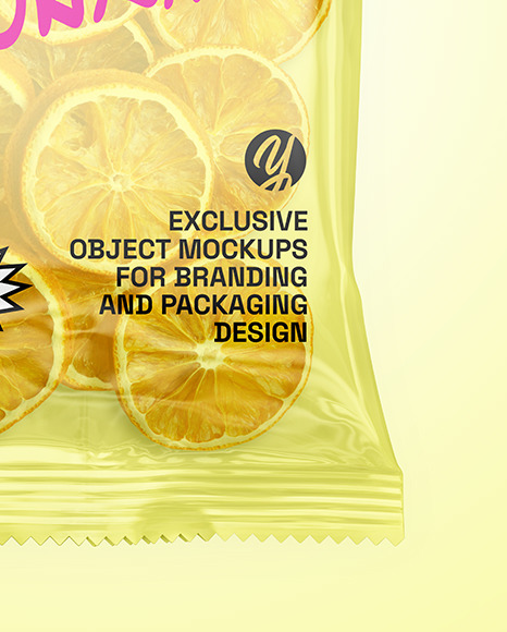 Transparent Package with Dried Oranges Mockup