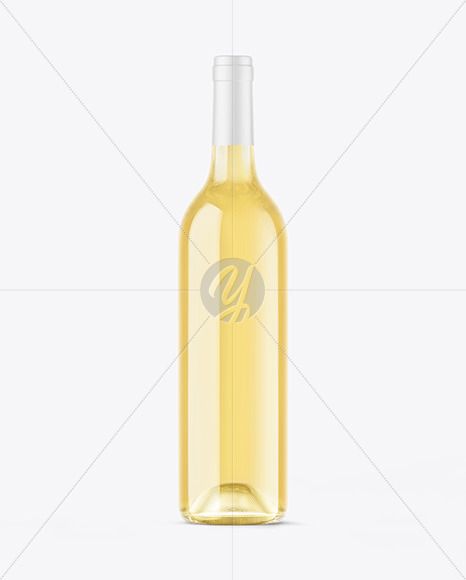 Clear Glass White Wine Bottle Mockup