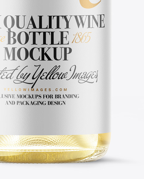 Clear Glass White Wine Bottle Mockup