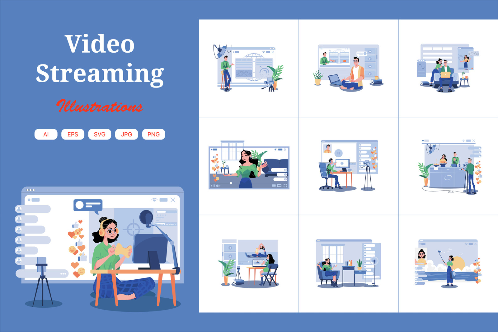 M705_Video Streaming Illustration Pack M705_Video Streaming Illustration Pack