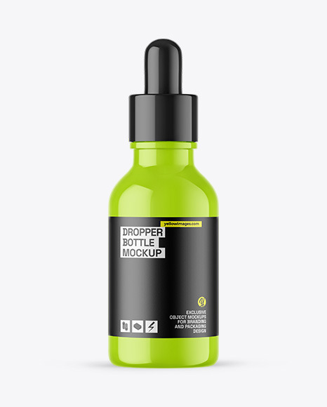 Glossy Dropper Bottle Mockup - Oil Tincture PSD Mockup