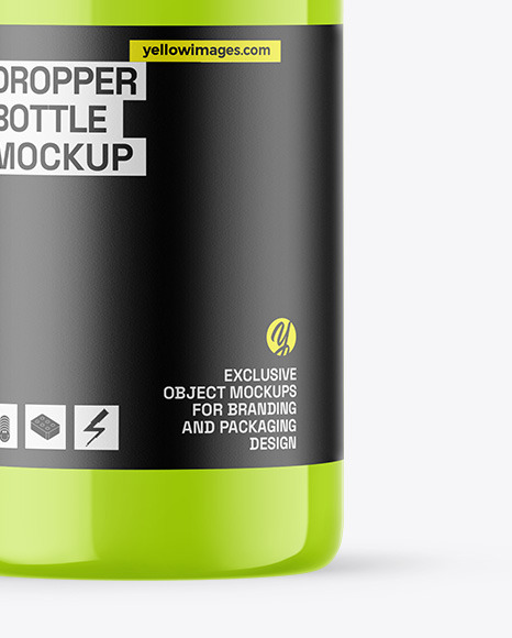 Glossy Dropper Bottle Mockup