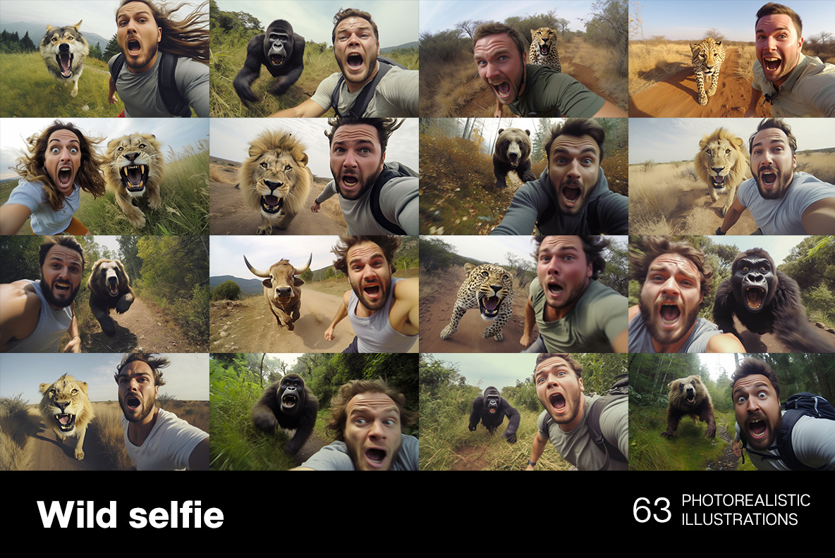 Selfie with wild animals Selfie with wild animals