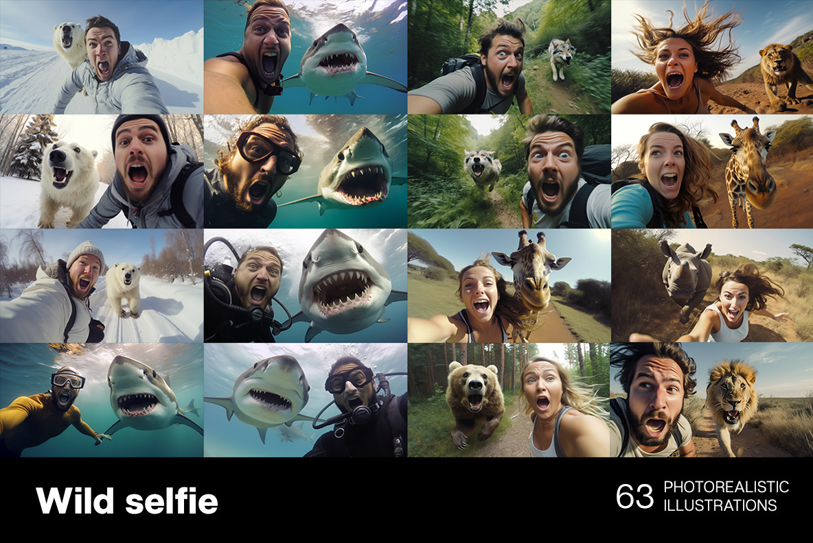 Selfie with wild animals Selfie with wild animals
