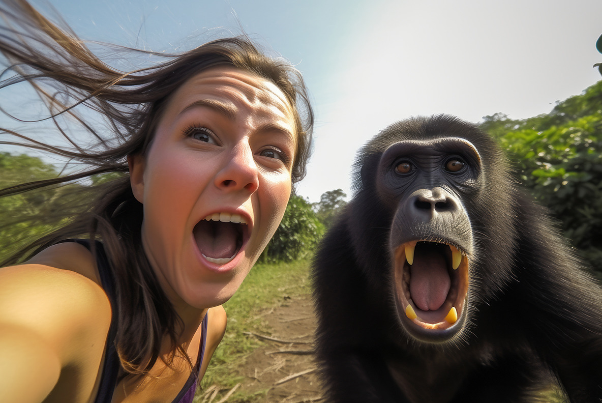 Selfie with wild animals