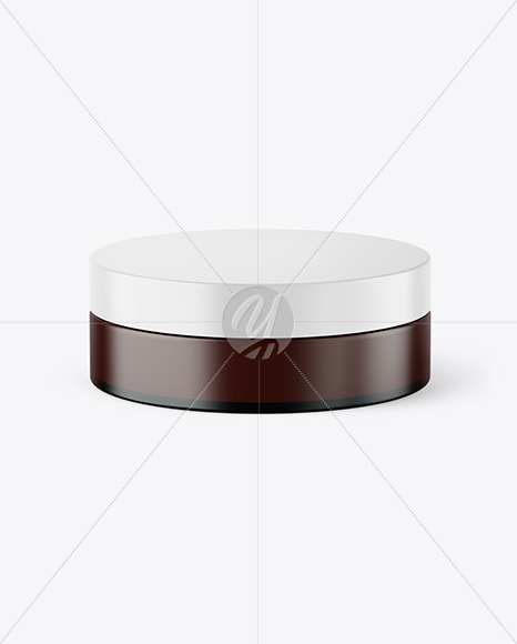 Frosted Amber Glass Cosmetic Jar Mockup