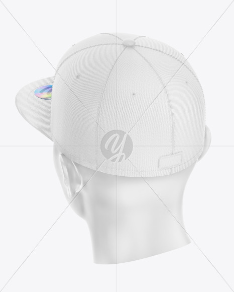 Snapback Cap w/ Sticker Mockup - Back View