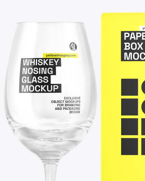 Whiskey Nosing Glass w/Box Mockup
