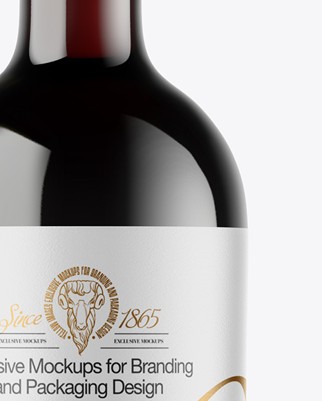 Green Glass Red Wine Bottle Mockup