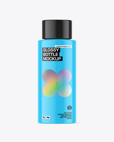 Glossy Plastic Bottle Mockup - Disc