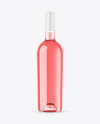 Clear Glass Pink Wine Bottle Mockup
