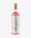 Clear Glass Pink Wine Bottle Mockup