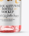 Clear Glass Pink Wine Bottle Mockup