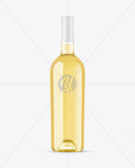 Clear Glass White Wine Bottle Mockup Clear Glass White Wine Bottle Mockup